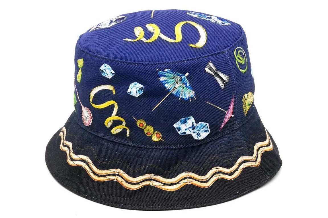 Pre-owned Casablanca Club Sunset Bucket Hat Blue/multi