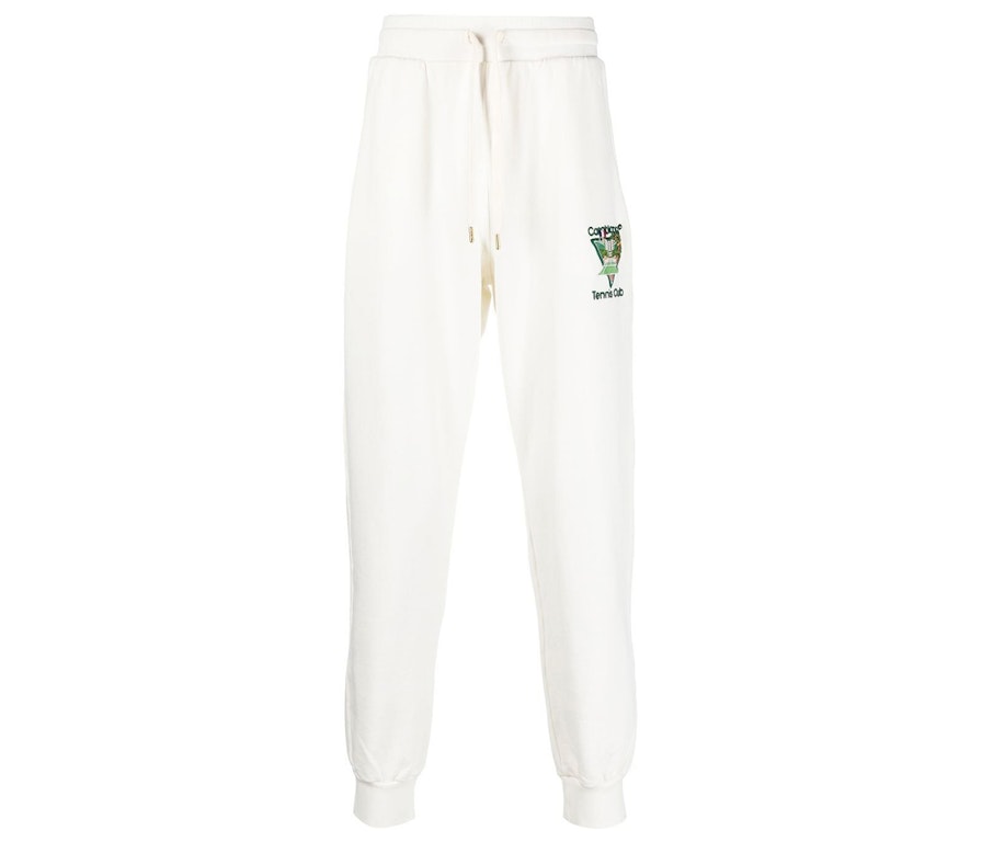 Pre-owned Casablanca Embroidered Logo Track Pants Cloud White