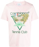 Casablanca Graphic Print Short Sleeve T-shirt Light Pink