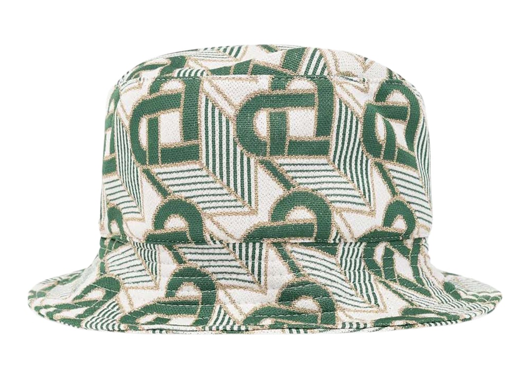 Pre-owned Casablanca Heart Monogram Jacquard Bucket Hat Green