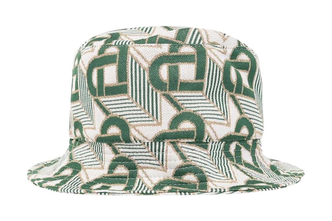 Pre-owned Casablanca Heart Monogram Jacquard Bucket Hat Green
