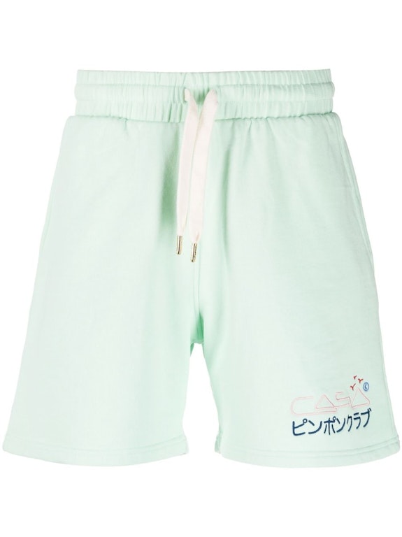 Pre-owned Casablanca Logo Embroidered Shorts Mint Green