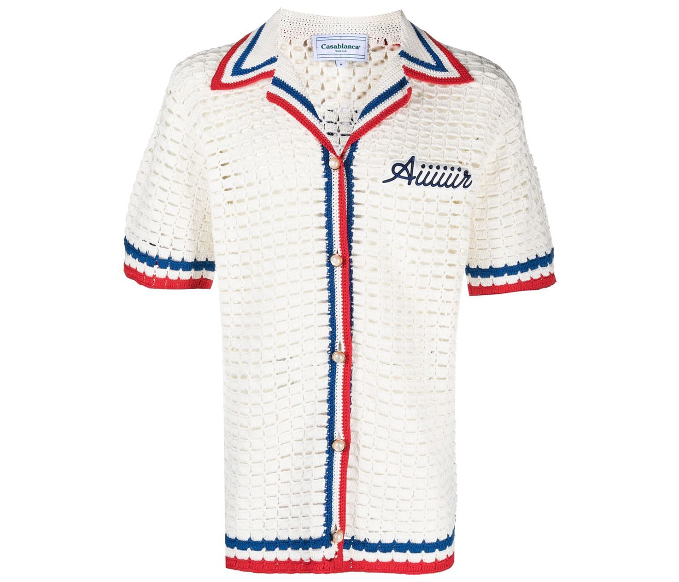Casablanca Logo Patch Knitted Shirt White