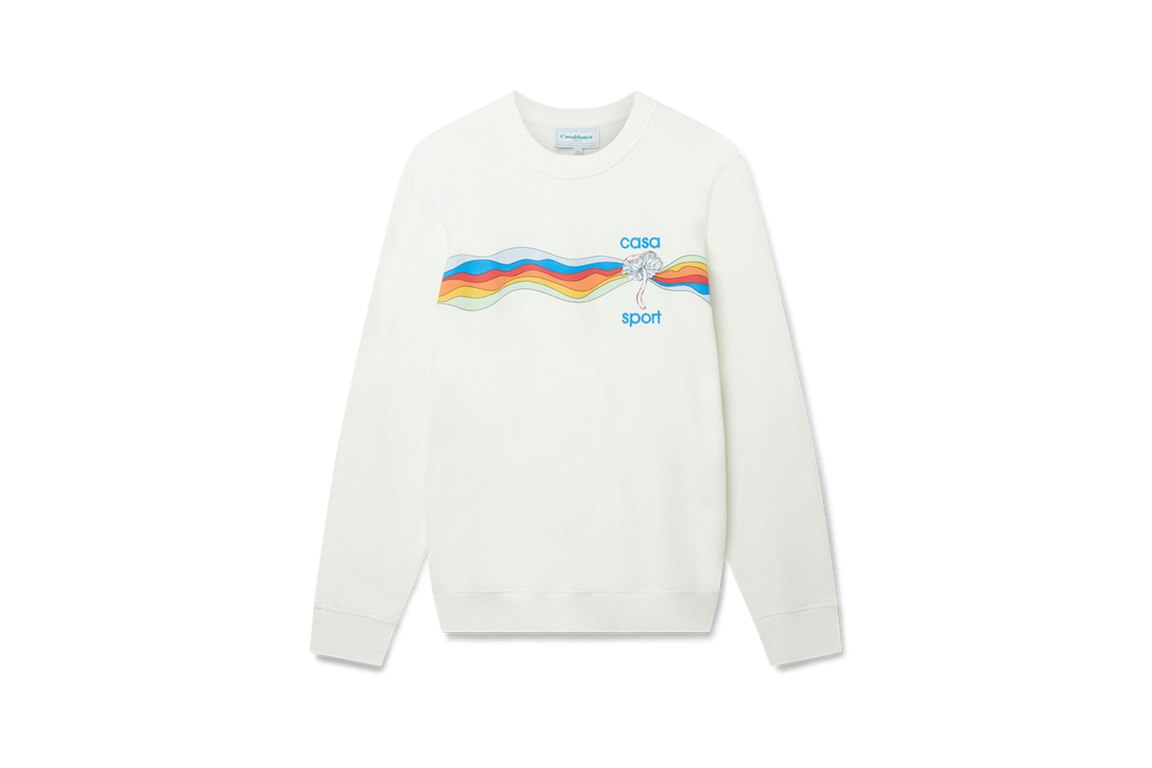 Pre-owned Casablanca Mind Vibrations Wave Sweatshirt Off-white