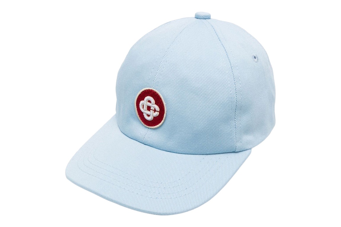 Pre-owned Casablanca Monogram Embroidered Cap Blue/red