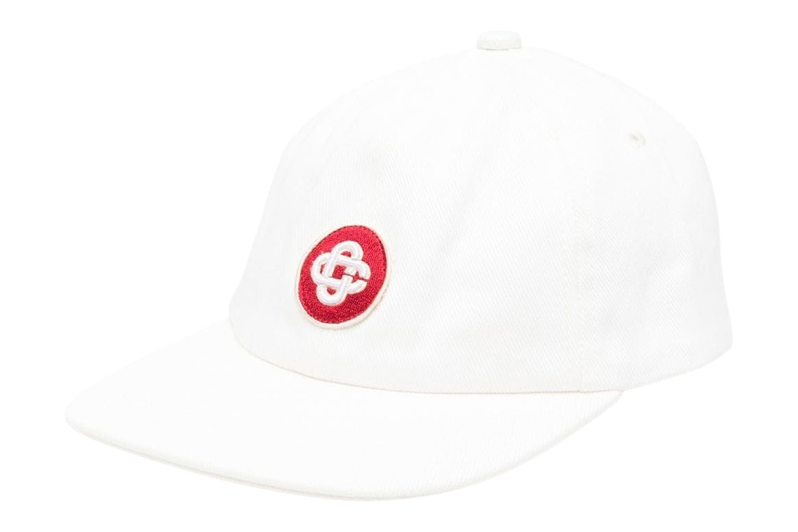 Pre-owned Casablanca Monogram Embroidered Cap White/red