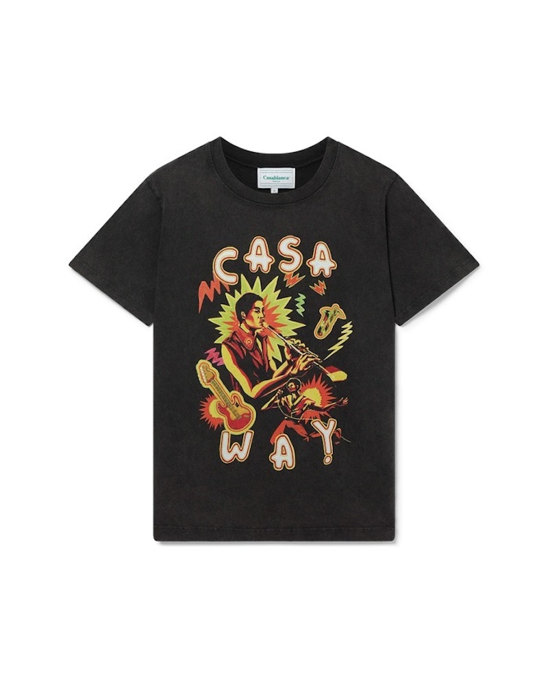 Pre-owned Casablanca Men's  Music For The People Printed T-shirt In Black