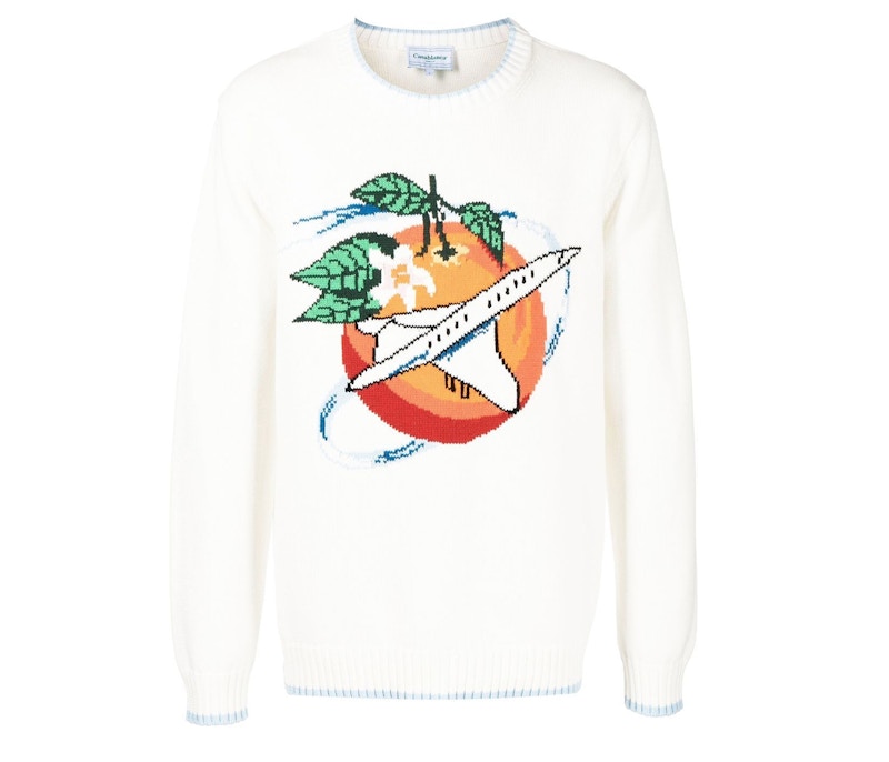 Orange off clearance white jumper