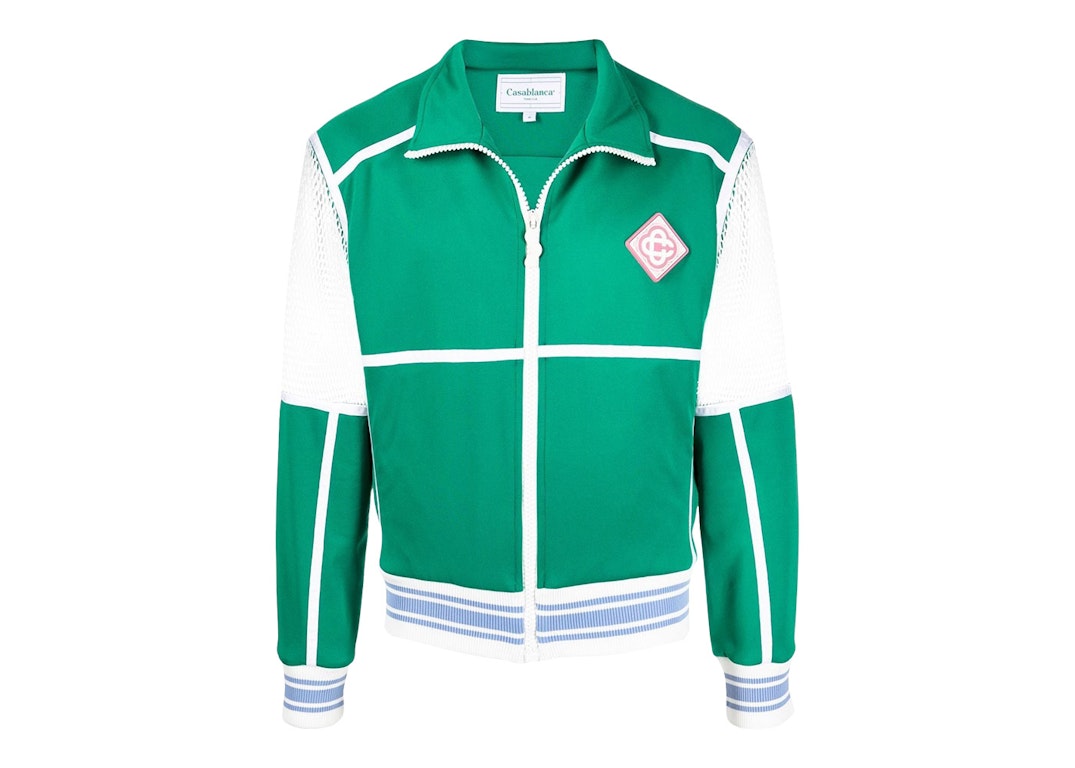 Pre-owned Casablanca Panelled Bomber Jacket Green/white
