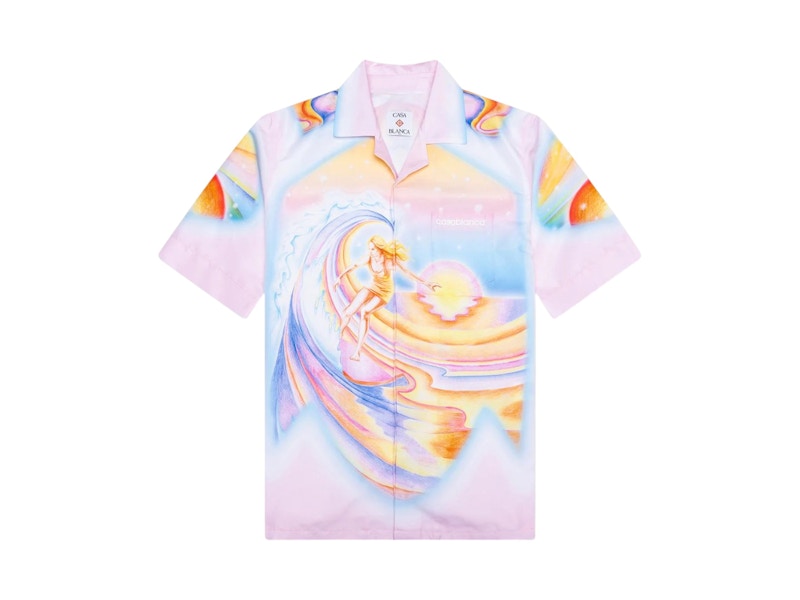 Men's Casablanca Printed Swim Open Collar Shirt