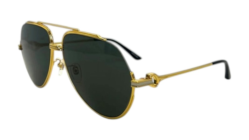 Casablanca Rounded Frame Sunglasses Gold Black