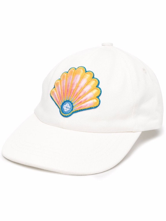 Pre-owned Casablanca Shell Patch Cap White