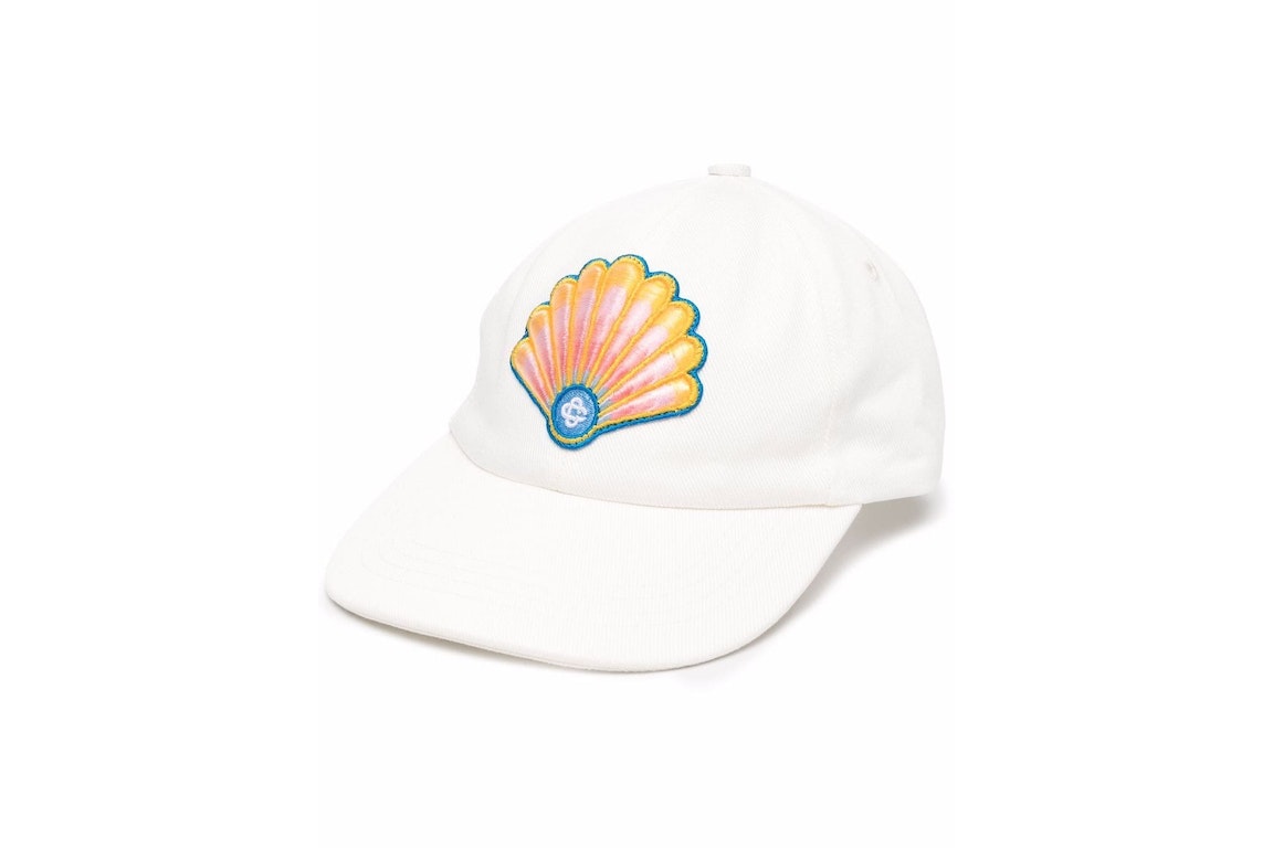 Pre-owned Casablanca Shell Patch Cap White