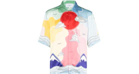 Casablanca Soleil Levant Short Sleeve Silk Shirt Multicolor