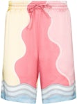 Casablanca Soleil Levant Silk Shorts Multicolor