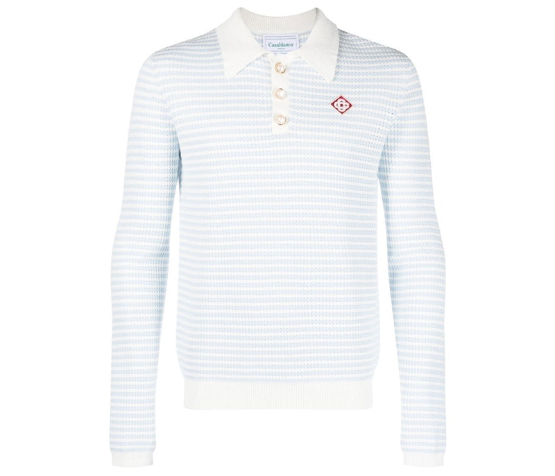 Casablanca Striped Polo Shirt Blue/White メンズ - FW22 - JP