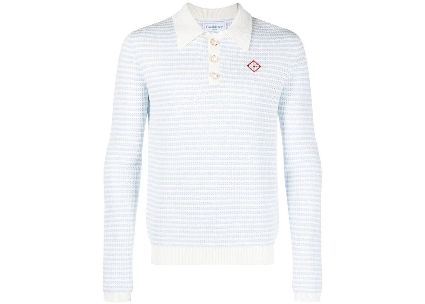 Casablanca Striped Polo Shirt Blue/White Men's - FW22 - US