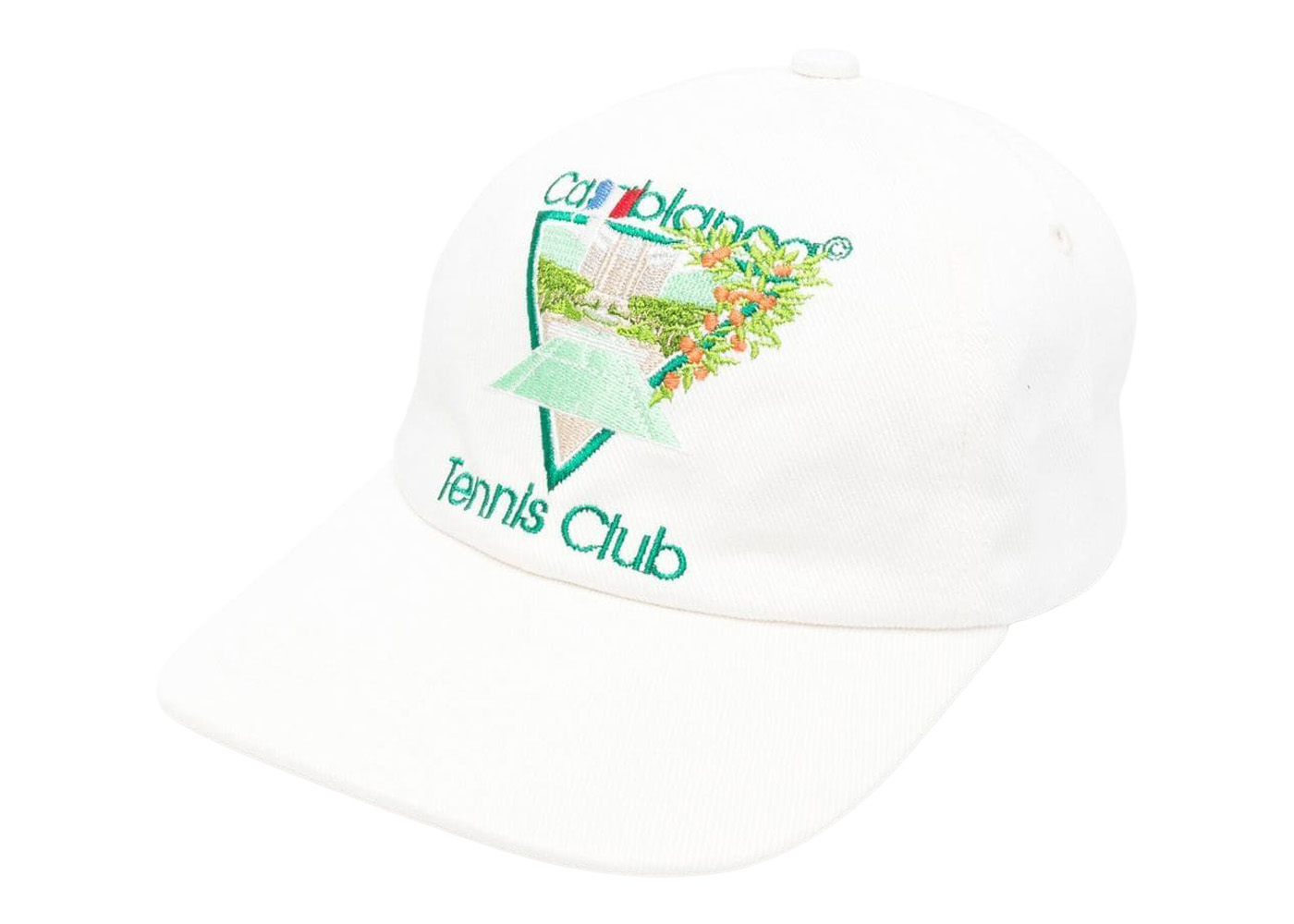 Casablanca Tennis Club Embroidered Baseball Cap White/Green/Multi