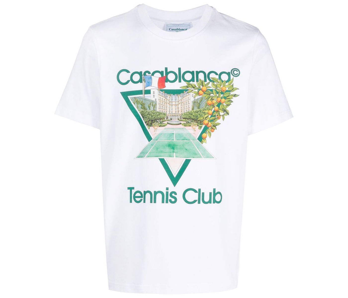 Casablanca Tennis Club Print T-shirt White - FW22 メンズ - JP