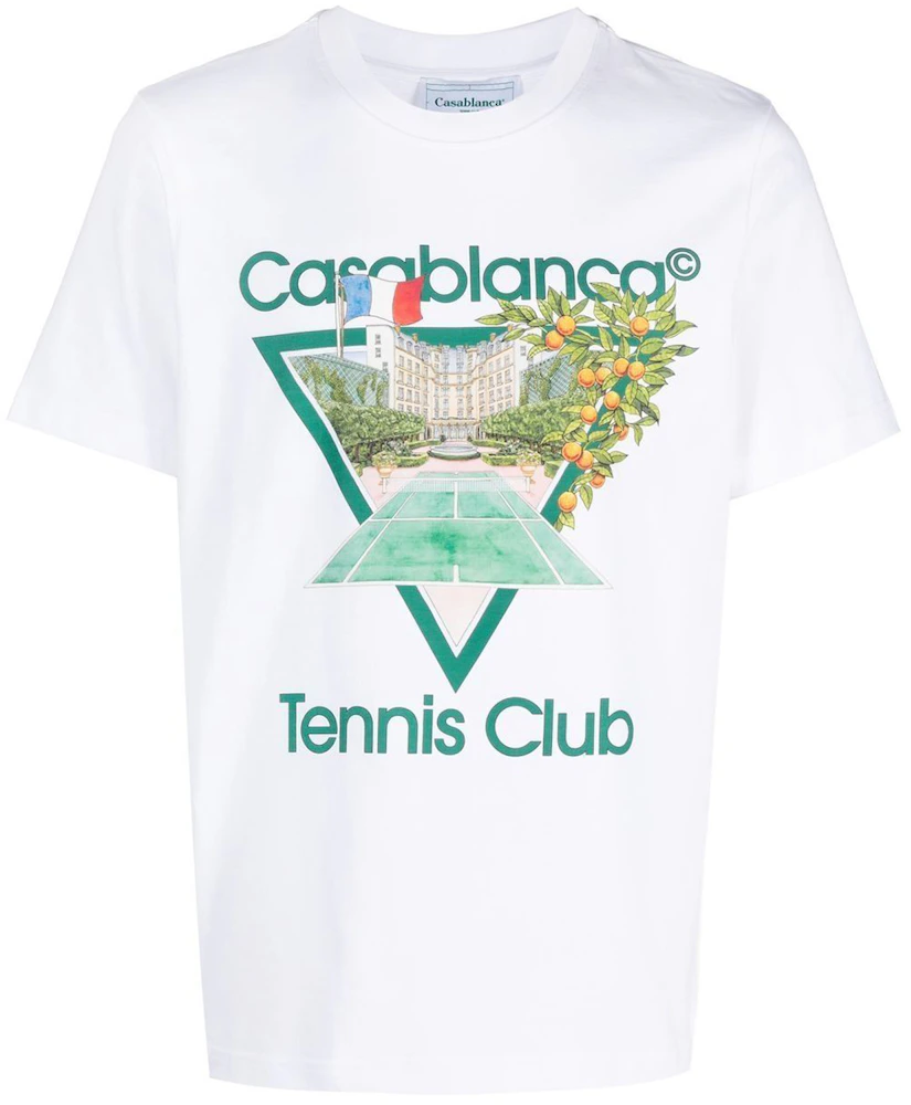 Casablanca Tennis Club Print T-shirt White Men's - FW22 - US