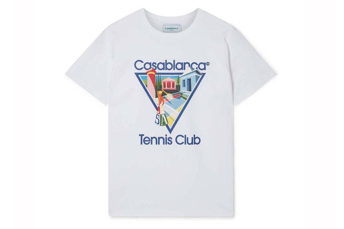 Pre-owned Casablanca Tennis Club T-shirt White/blue