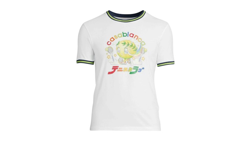 Casablanca Tennis Mascot Contrast Ringer Tee White