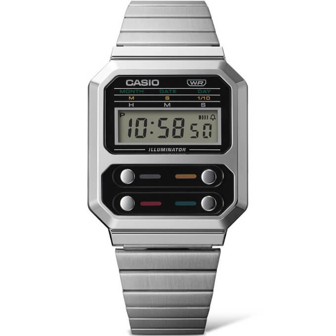 Casio A100 A100WE-1A 33mm in Stainless Steel - US