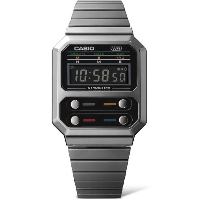 Casio A100 A100WEGG-1A 33mm in Stainless Steel - US