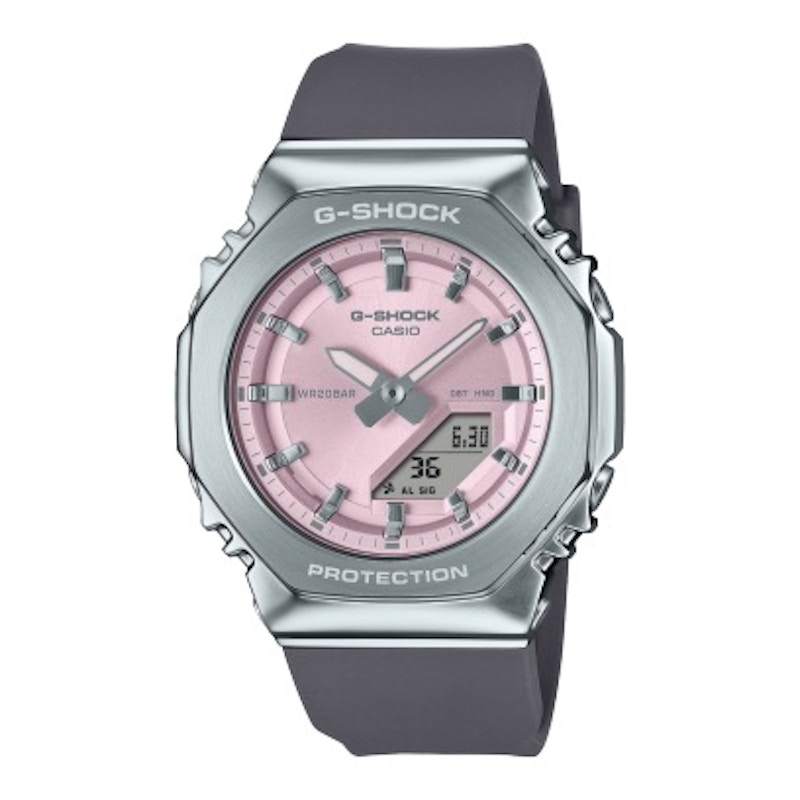 Pre-owned Casio Women's Analogdigital Gshock Gms21104a Watch In Resin/steel