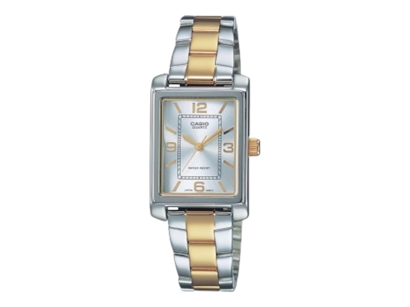 Pre-owned Casio Women's Analog Ltp1234psg7a Watch In Stainless Steel