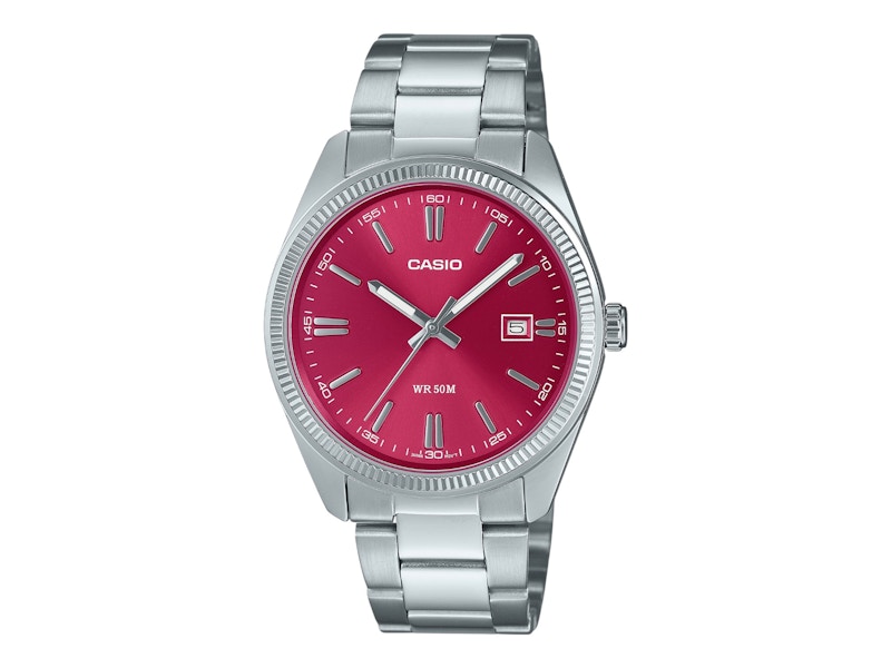 Pre-owned Casio Men's  Analog Mtp1302pd4a Watch In Stainless Steel