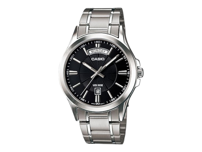 Pre-owned Casio Men's  Analog Mtp1381d1a Watch In Stainless Steel In Silver