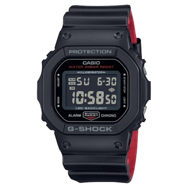 Pre-owned Casio Men's Digital Dw5600uhr1 Watch In Resin