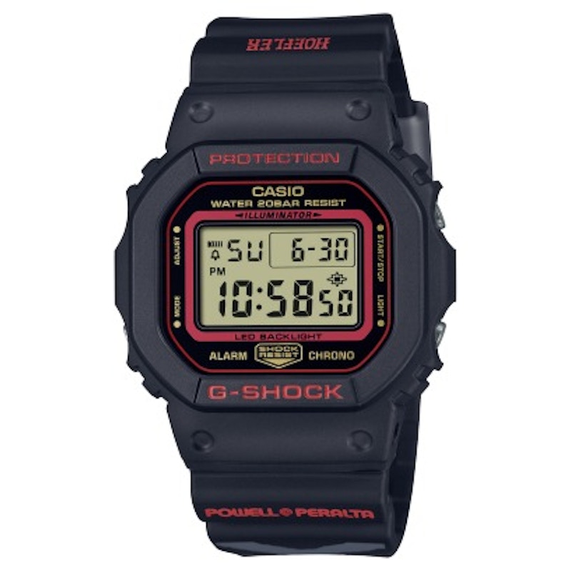 Pre-owned Casio Men's Digital Gshock Kelvin Hoefler X Powell Peralta Collaboration Model Dw5600kh1 Watch In Re In Brown