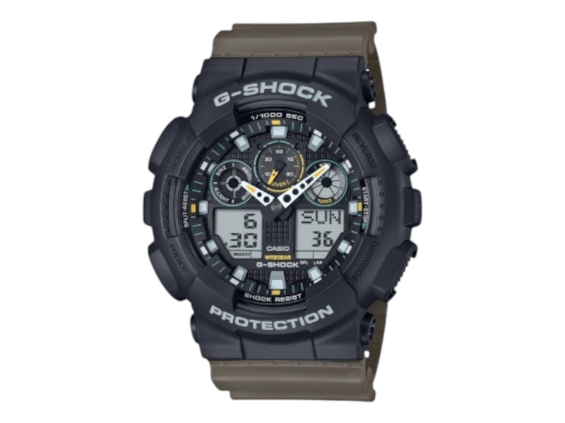 Pre-owned Casio Men's Gshock Ga100tu1a3 Watch In Stainless Steel In Silver