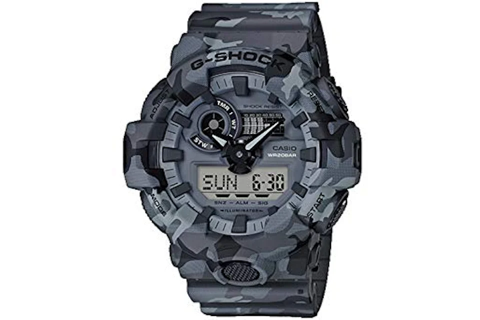 Casio G Shock Camouflage GA700CM 8A in Resin de la collection 57.5