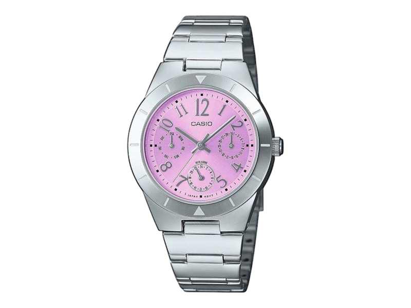 Pre-owned Casio Women's Gshock Ltp2069d4a3 Watch In Stainless Steel In Silver