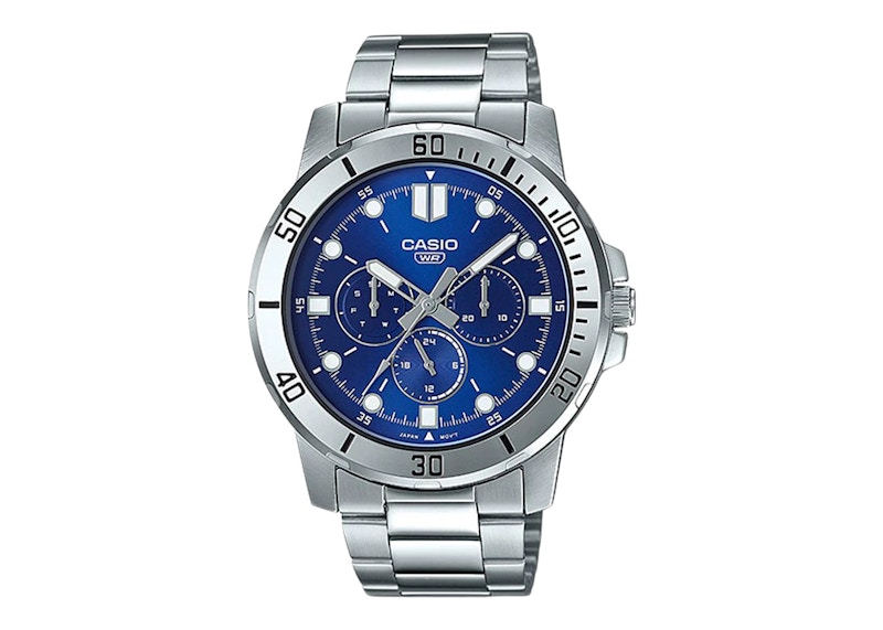 Pre-owned Casio Men's Gshock Mtpvd300d2e Watch In Stainless Steel In Silver