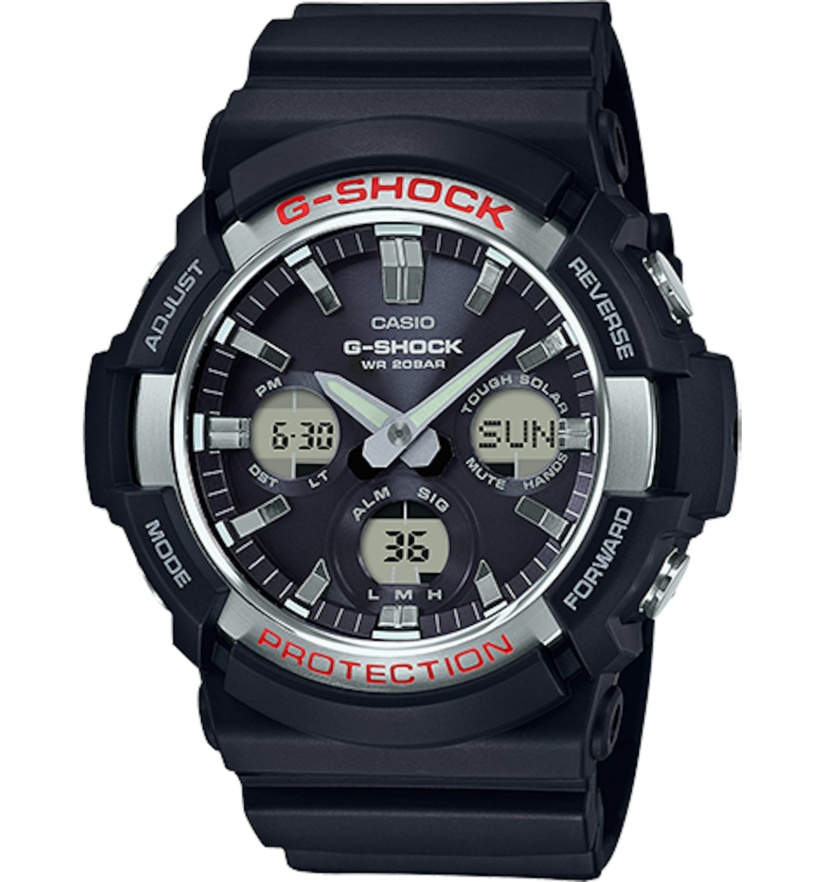 Casio G Shock Analog Digital GAS100 1A 55mm in Resin Stainless
