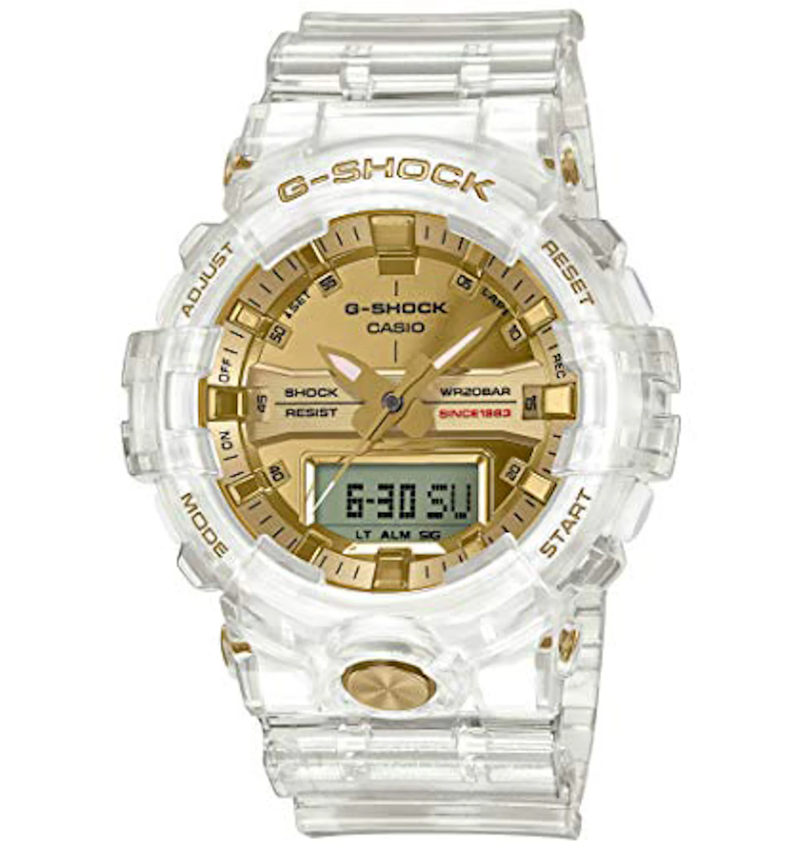 Casio G Shock Glacier Gold GA835 7A 44mm in Silicone US