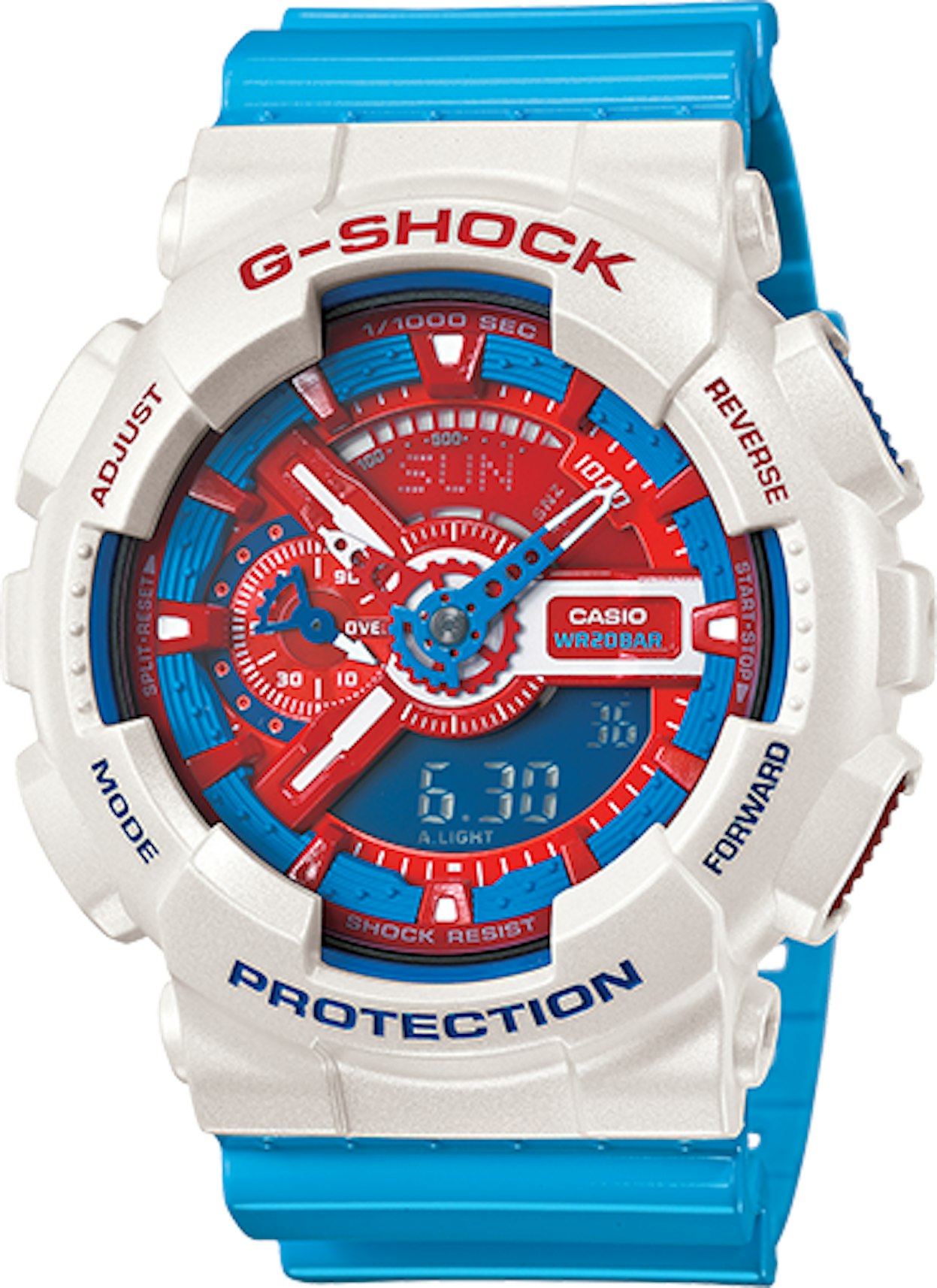 Casio G-Shock Limited Edition Red and Blue Series GA-110AC-7ADR - 55mm Resin - US
