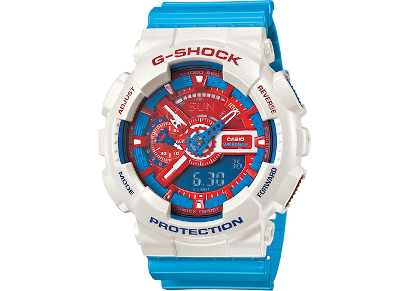 Casio G Shock Limited Edition Red And Blue Series Ga 110ac 7adr 55mm In Resin Casio G Shock Limited Edition Red And Blue Series Ga 110ac 7adr 55mm In Resin