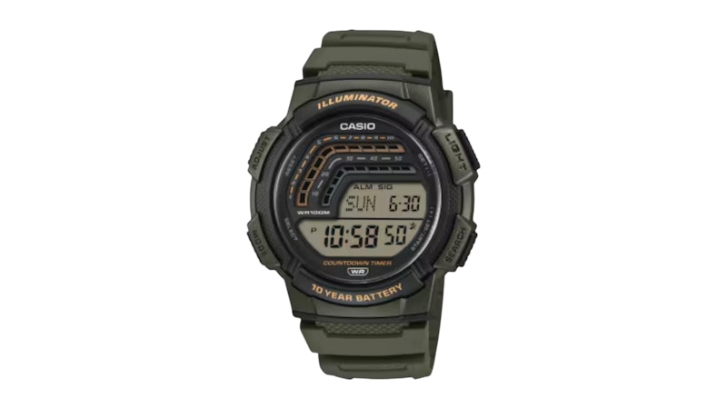 Casio Men's Digital Sport Watch Green Band WS18003AVCF in Resin