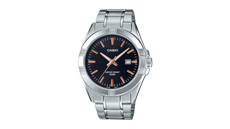 Casio Men’s Analog Watch Black Dial MTP1308D1A2V in Stainless Steel