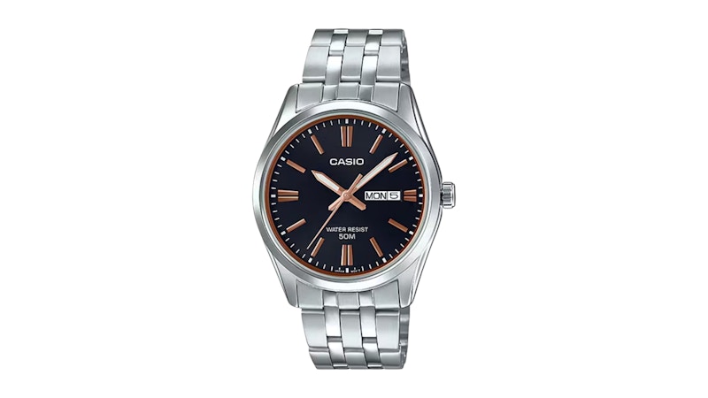 Casio Men’s Analog Watch Black Dial MTP1335D1A2V in Stainless Steel