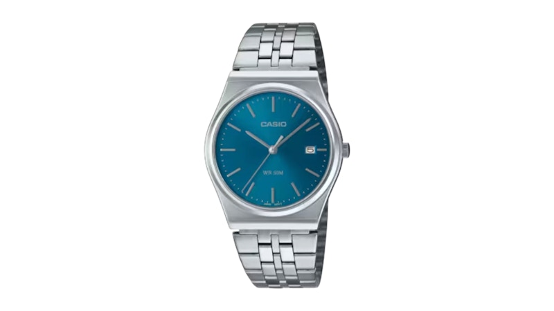 Casio Men’s Watch with Blue Dial MTPB145D2A2VDF in Stainless Steel