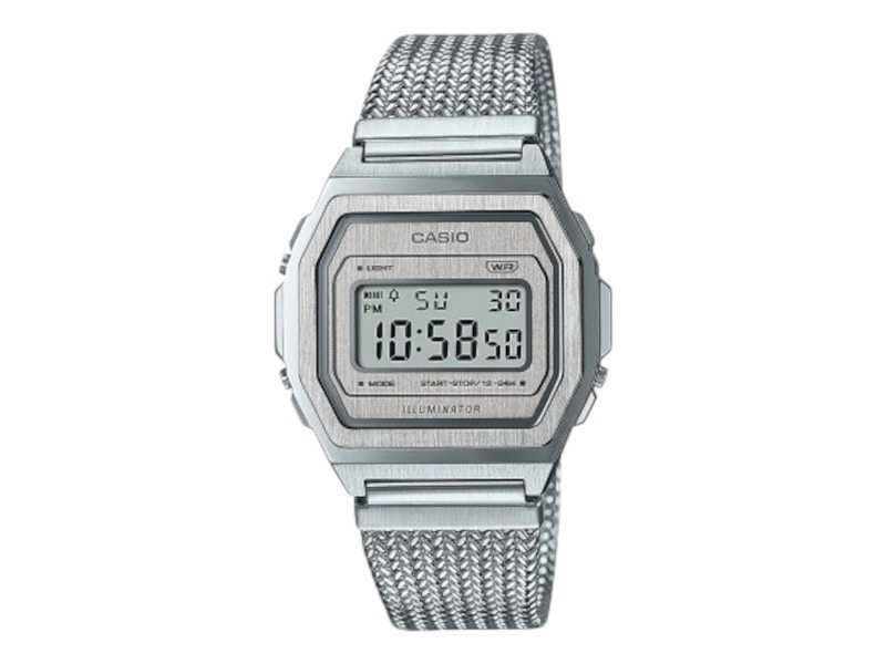 Pre-owned Casio Men's Vintage A1000ma7e Watch In Stainless Steel In Silver