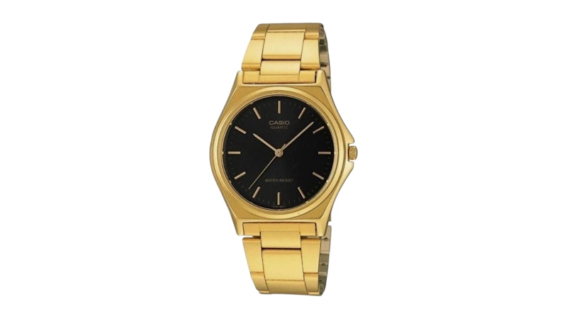 Casio Women’s Black Dial Analog Watch with Gold Bracelet LTP1130N1A in Stainless Steel