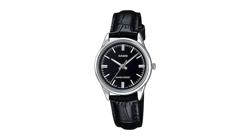 Casio Women’s Classic Black Dial Strap Analog Watch LTPV005L1AUDF in Leather