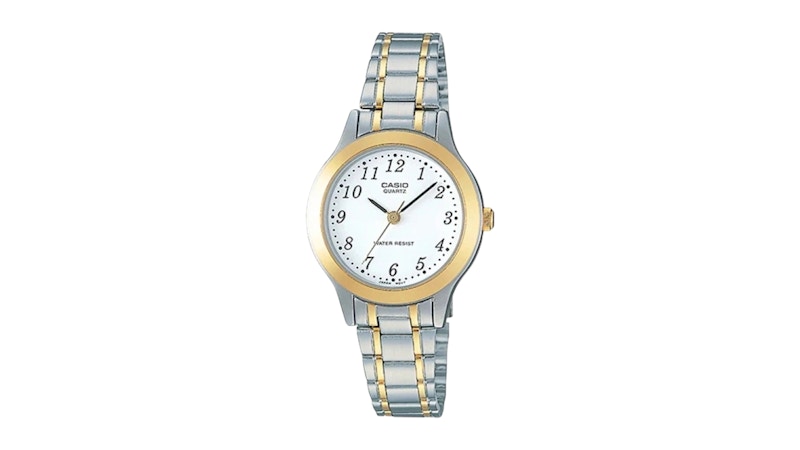 Casio Women’s TwoTone Gold & Silver Analog Watch with White Dial LTP1128G7B in Stainless Steel